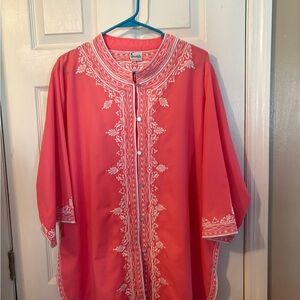 Coral Embroidered Tunic